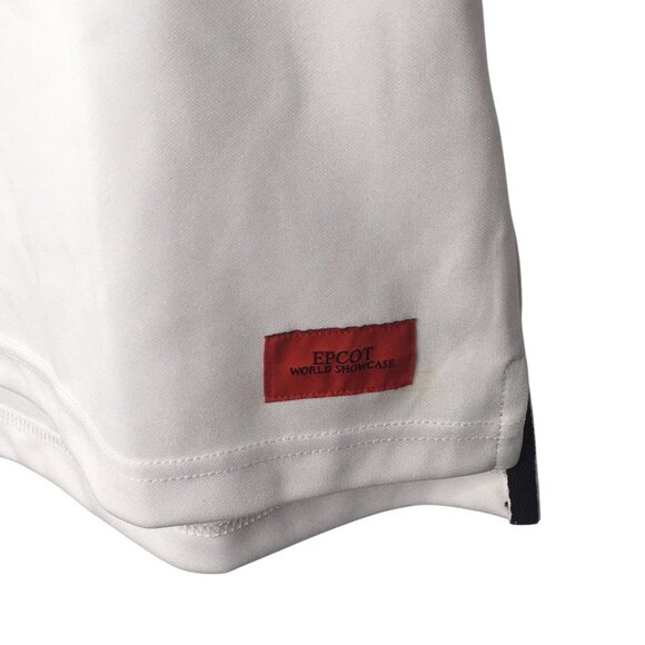 Disney Mickey Mouse Polo Shirt Mens Medium White Black EPCOT World Showcase - Picture 4 of 15
